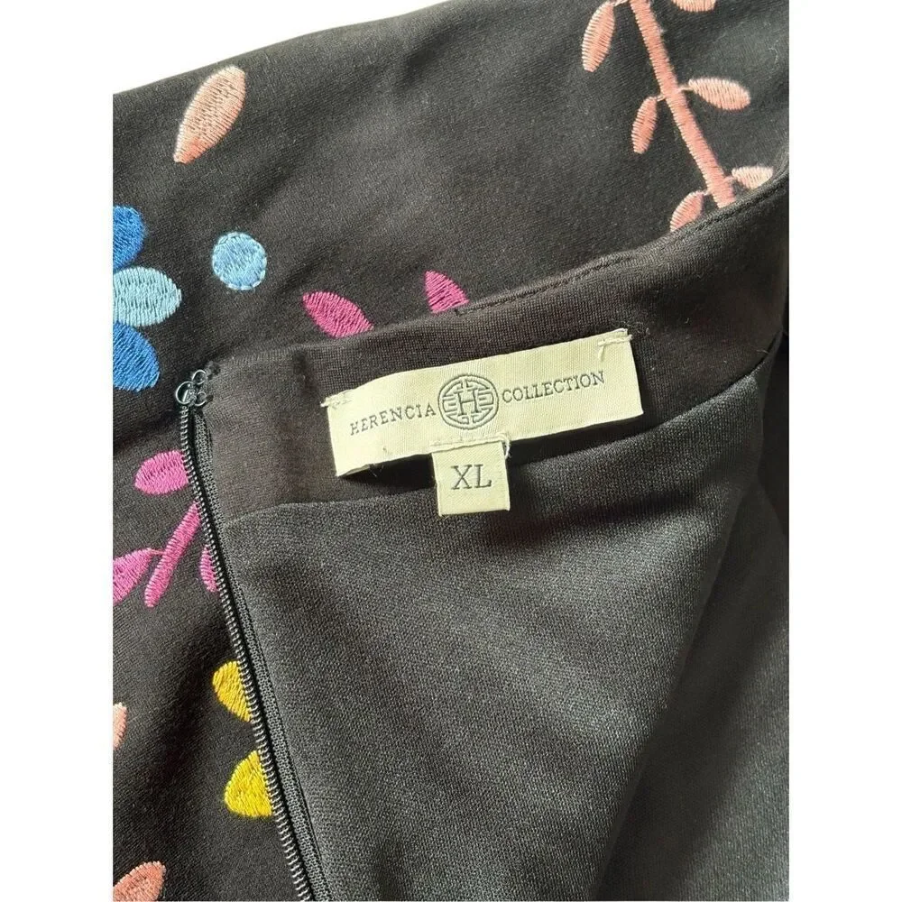 Herencia Collection MorelosState Catrina Embroidered Mini Skirt size XL Floral M - Picture 4 of 9